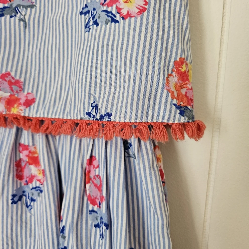 Joules Floral Striped Girls Layered Dress